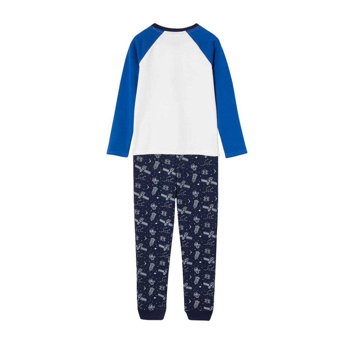 Lot de 2 pyjamas motifs "space explorer" lot bleu/ gris chiné, VERTBAUDET