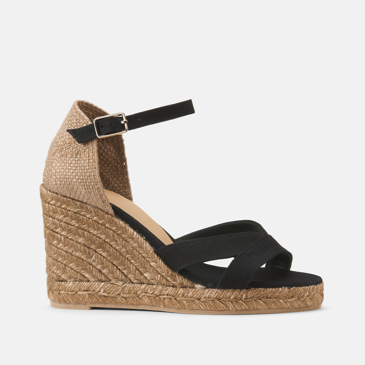 Bruna Canvas Wedge Espadrilles black, CASTANER