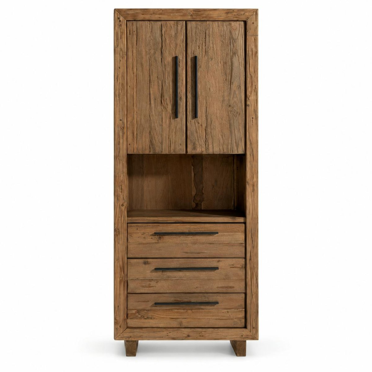 Colonne de rangement en teck recyclé naturel KERALA bois naturel, PIER IMPORT
