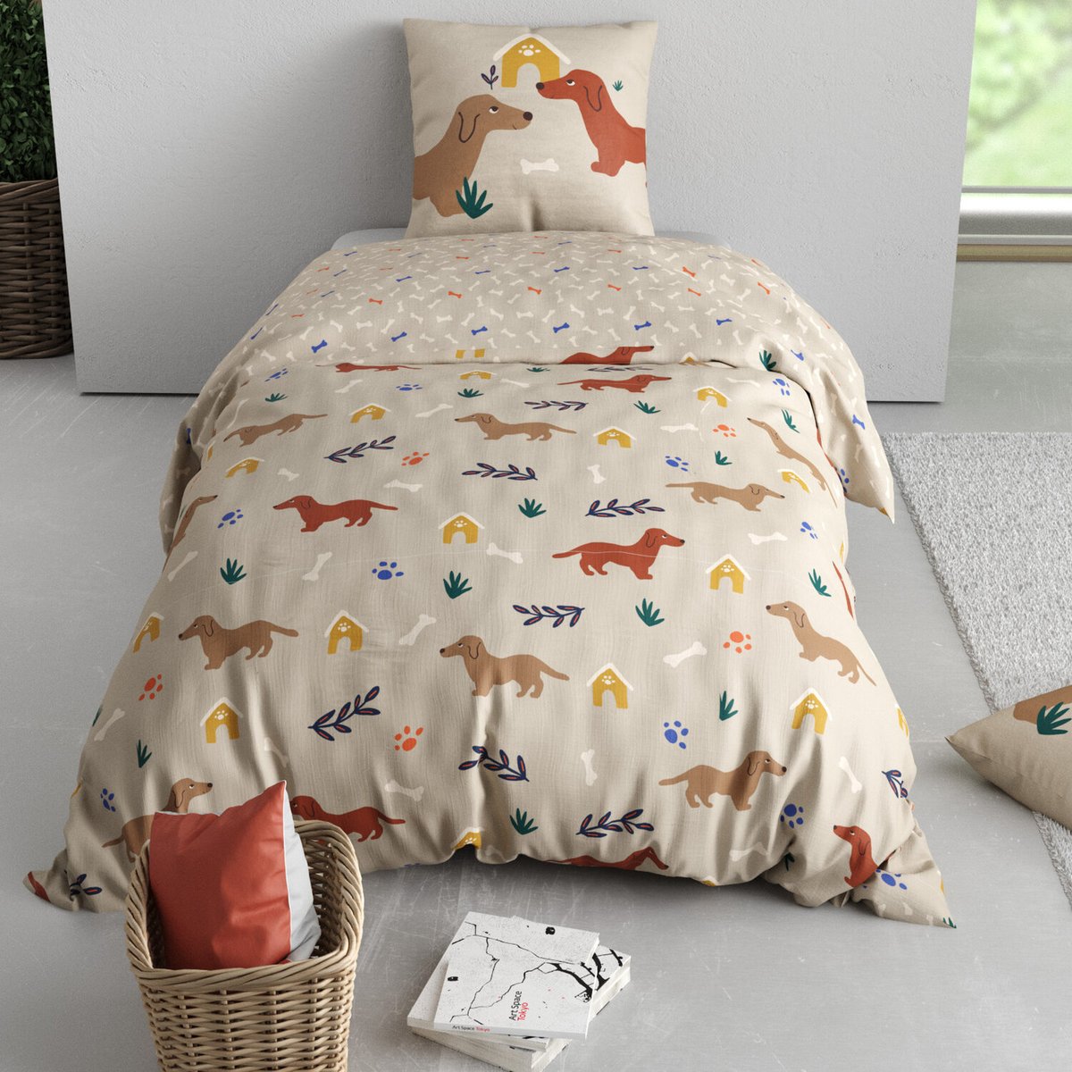 Parure de lit enfant coton, MEDOR marron, C DESIGN HOME TEXTILE