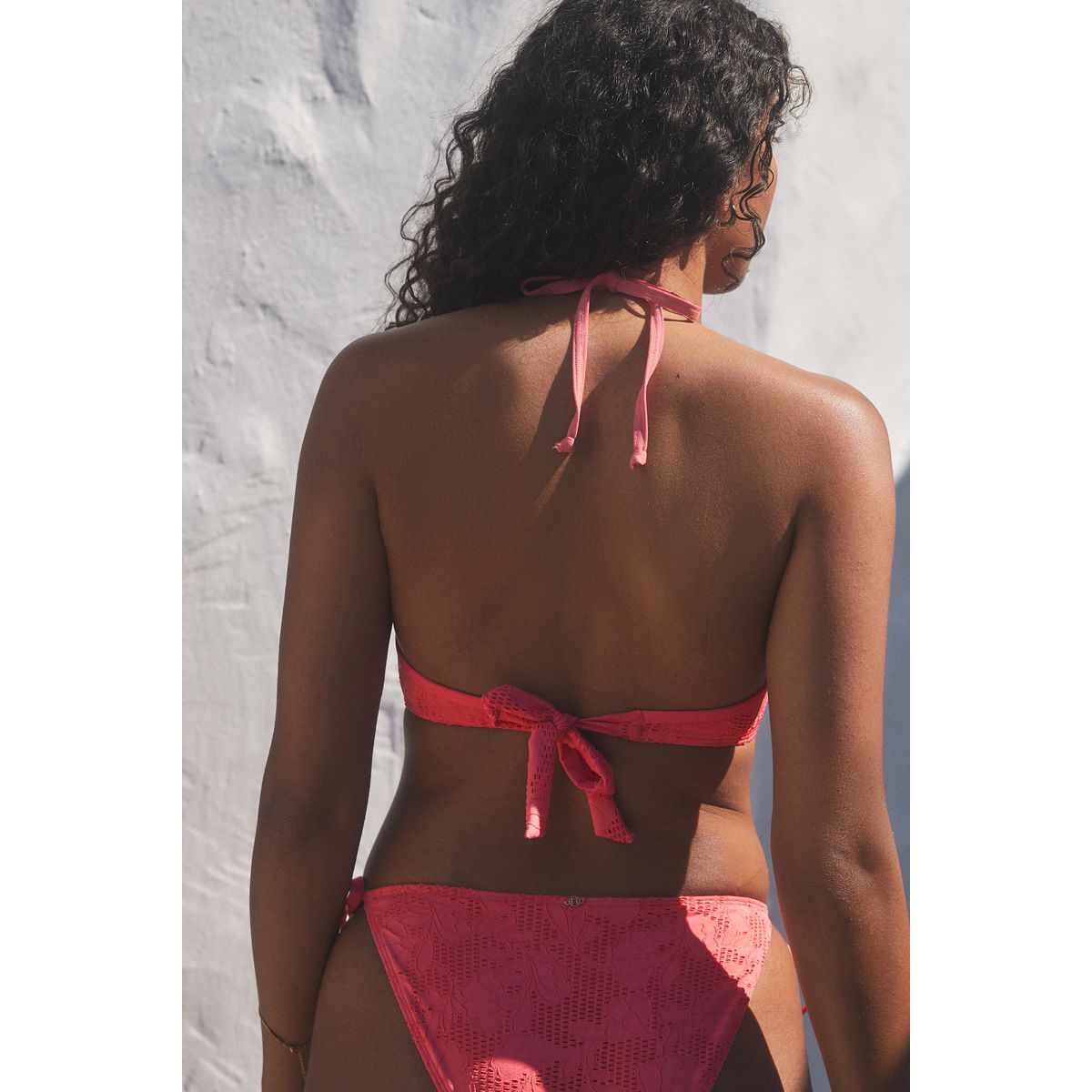 Haut de bikini rembourré à armatures dentelle rose corail, NEXT