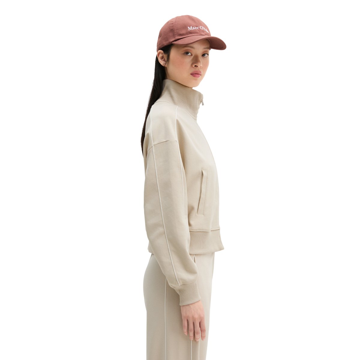 Veste MOP Club '67 Track en jersey interlock gris, MARC O'POLO