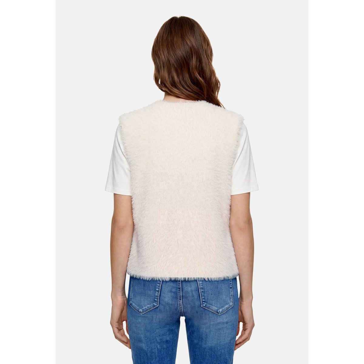 Veste sans manches en maille à teneur en fil fantaisie pastel sand, BETTY BARCLAY
