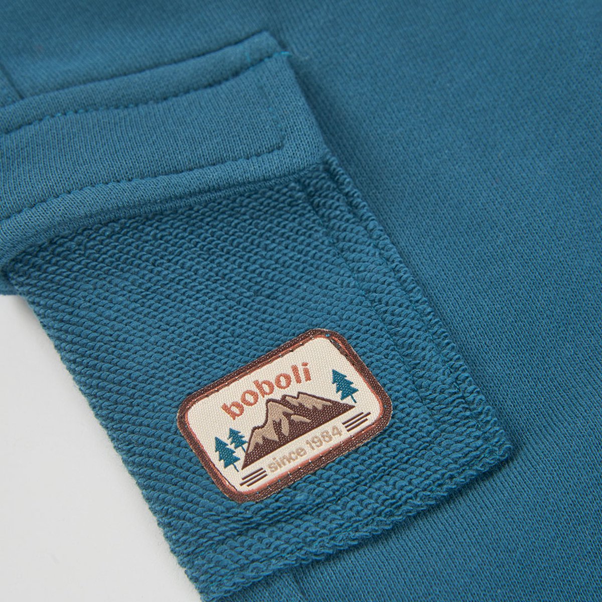 Pantalon garçon en molleton avec poches cargo vert, BOBOLI