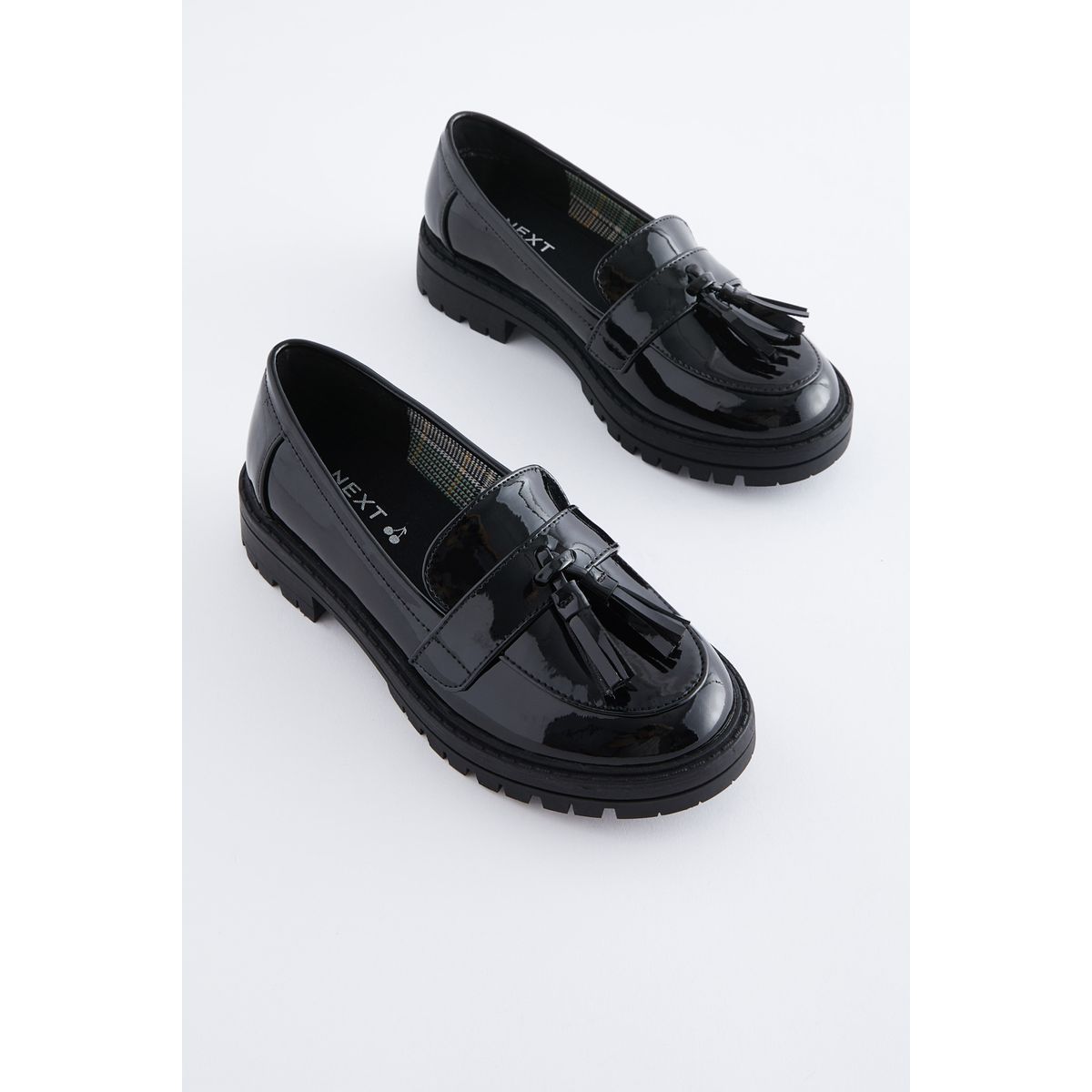 Mocassins à glands et semelle épaisse noir, NEXT