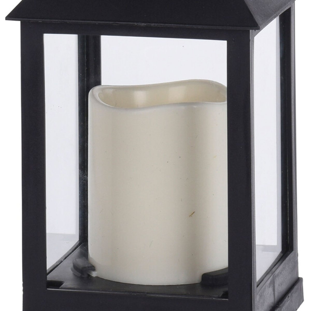 Lanterne noire bougie led Décoration Noël - 10x10x27.5cm noir, WADIGA