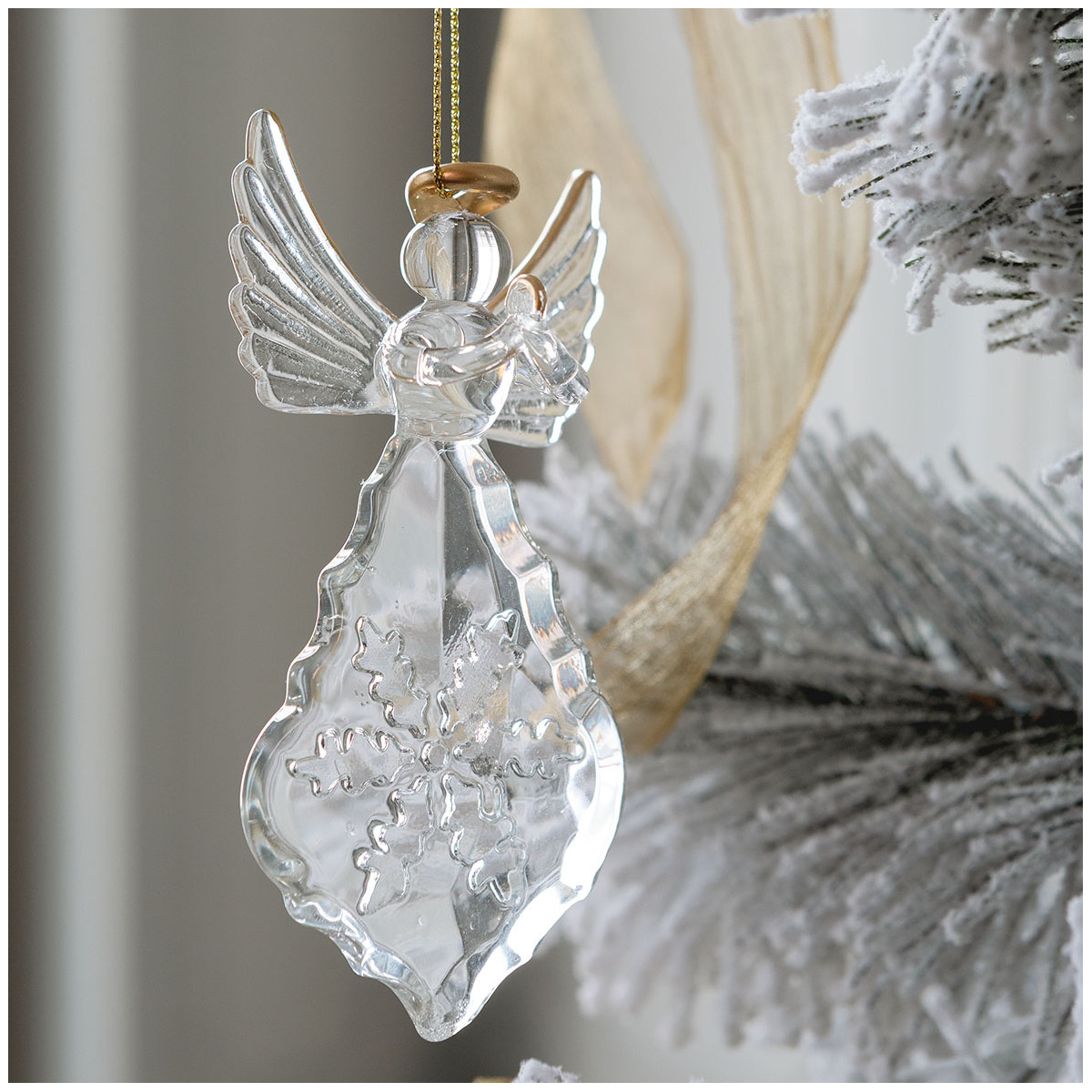 Coffret 2 pampilles Ange en verre transparent, MATHILDE M