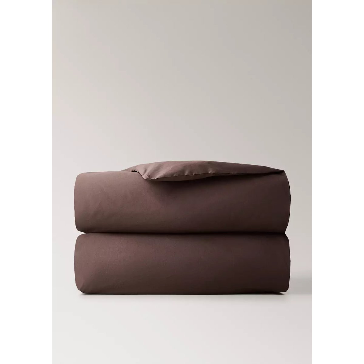Housse de couette percale de coton 200 fils lit 135/140 cm marron, MANGO HOME