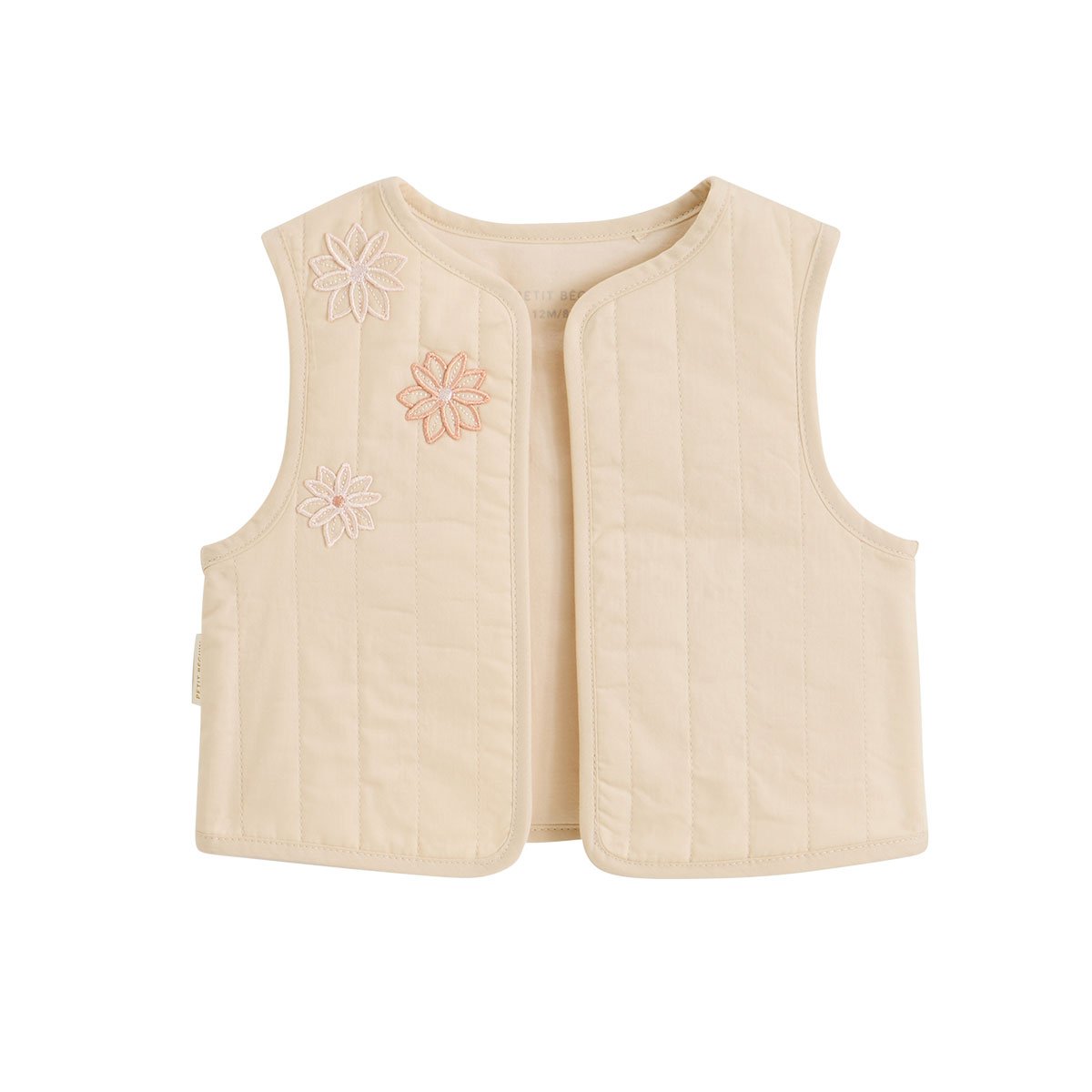 Veste sans manches enfant en popeline Poésie d'été vanille, PETIT BEGUIN