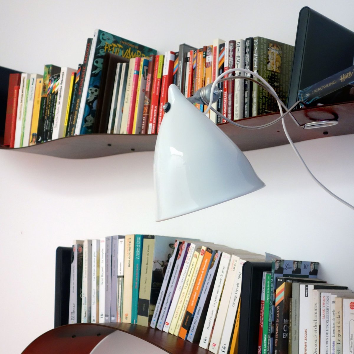 Lampe Cornette à Pincer Porcelaine blanc brillant, TSE ET TSE ASSOCIÉES