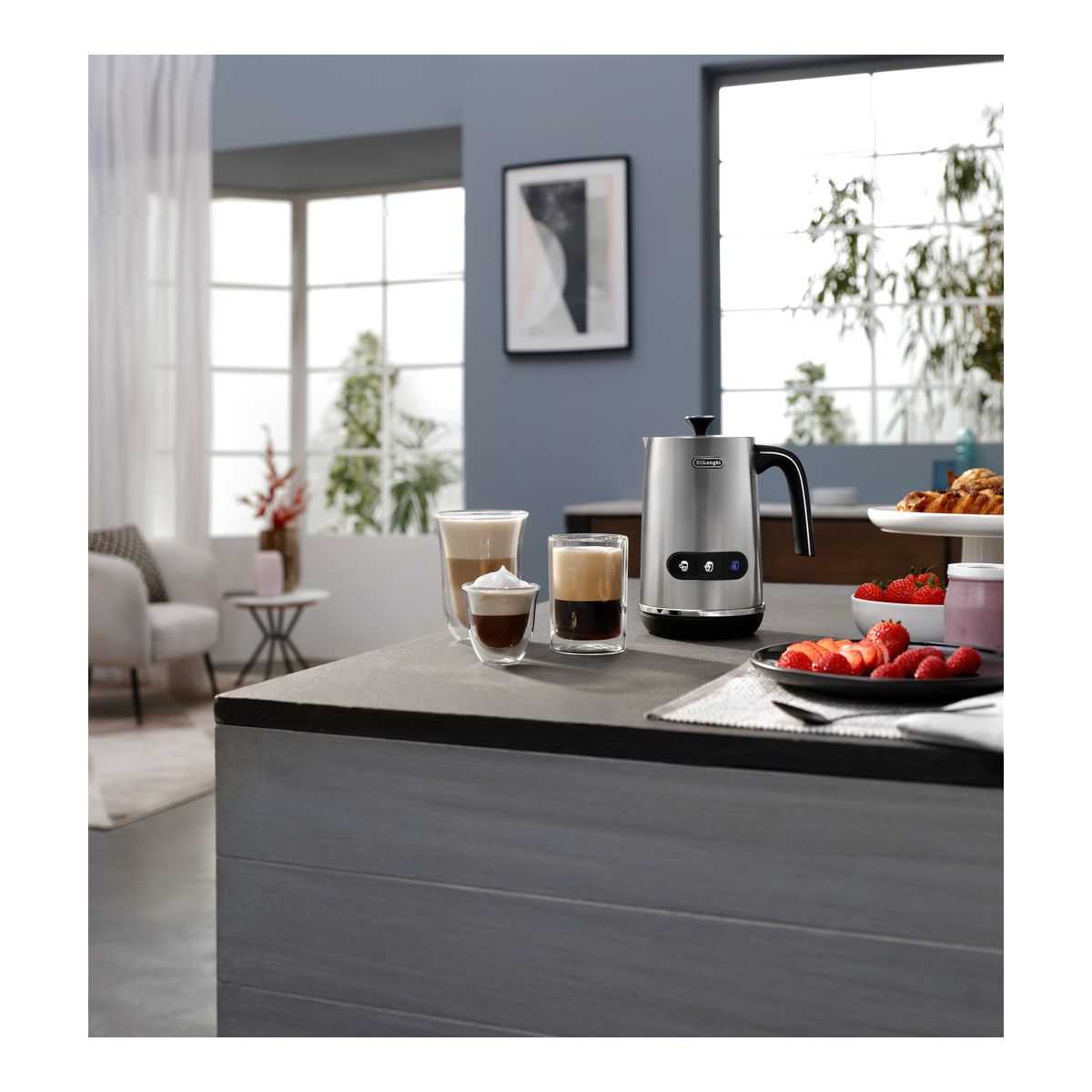 Mousseur à lait LatteMix Métal EMF3.M couleur unique, DELONGHI