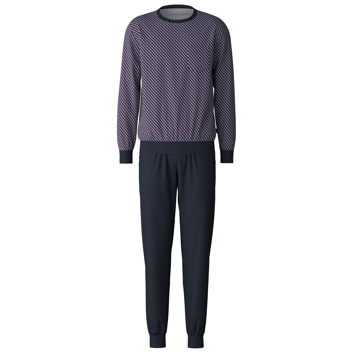 Pyjama boutonné sur toute la longueur manches longues Coton RELAX IMPRINT rouge mars, CALIDA