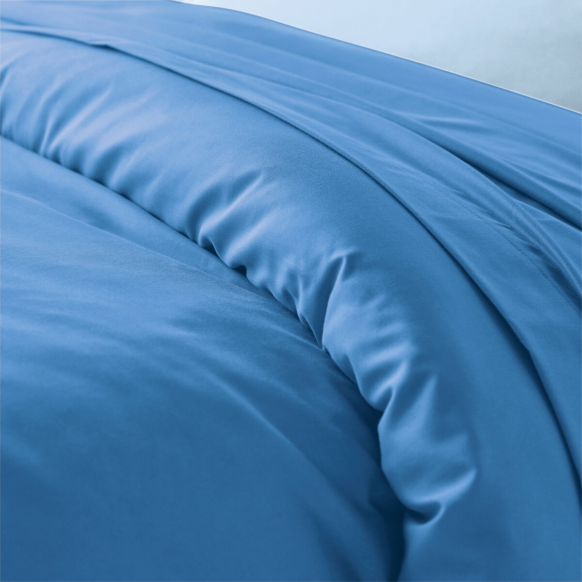 Housse de couette zippée unie en coton, Scénario bleu de provence, LA REDOUTE INTERIEURS
