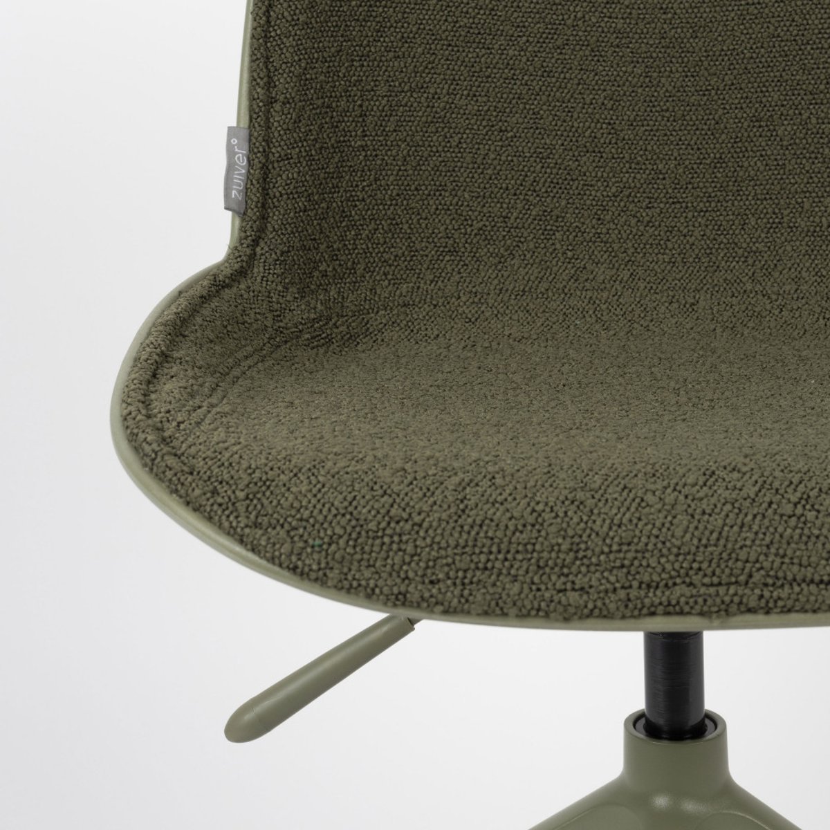 Chaise de bureau en tissu bouclette pivotante à roulettes- ALBERT KUIP vert, ZUIVER