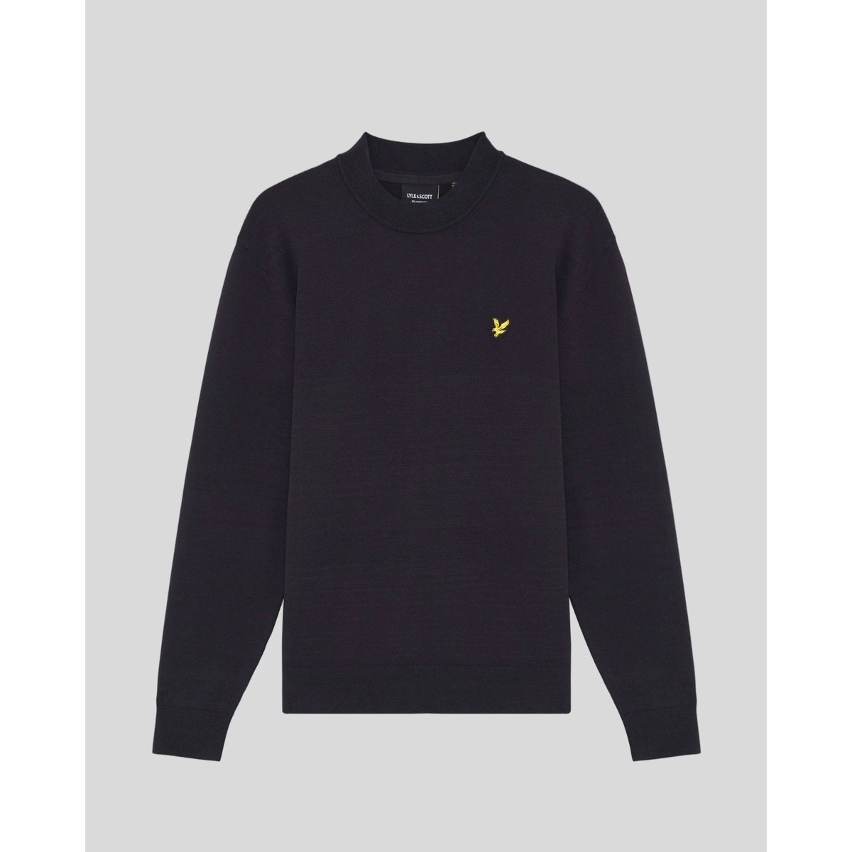 Pull coupe décontractée col montant bleu foncé marine, LYLE & SCOTT