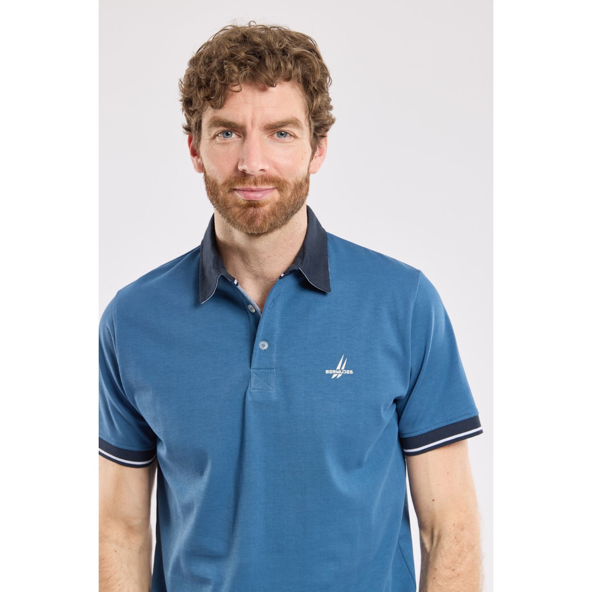 Polo en coton bio GONG atlantique, BERMUDES