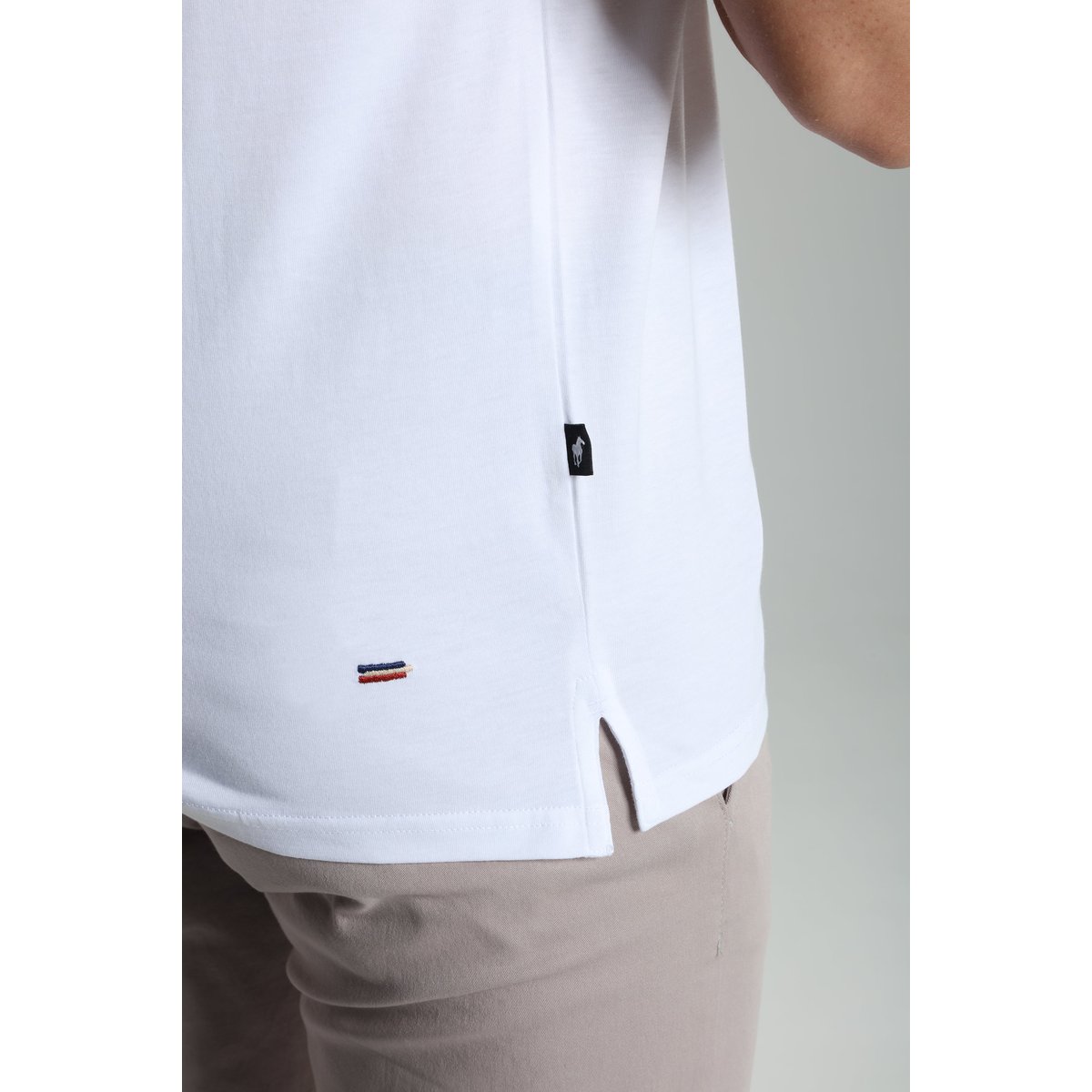 T-shirt manches courtes coton HENLEY blanc, GENTLEMAN FARMER