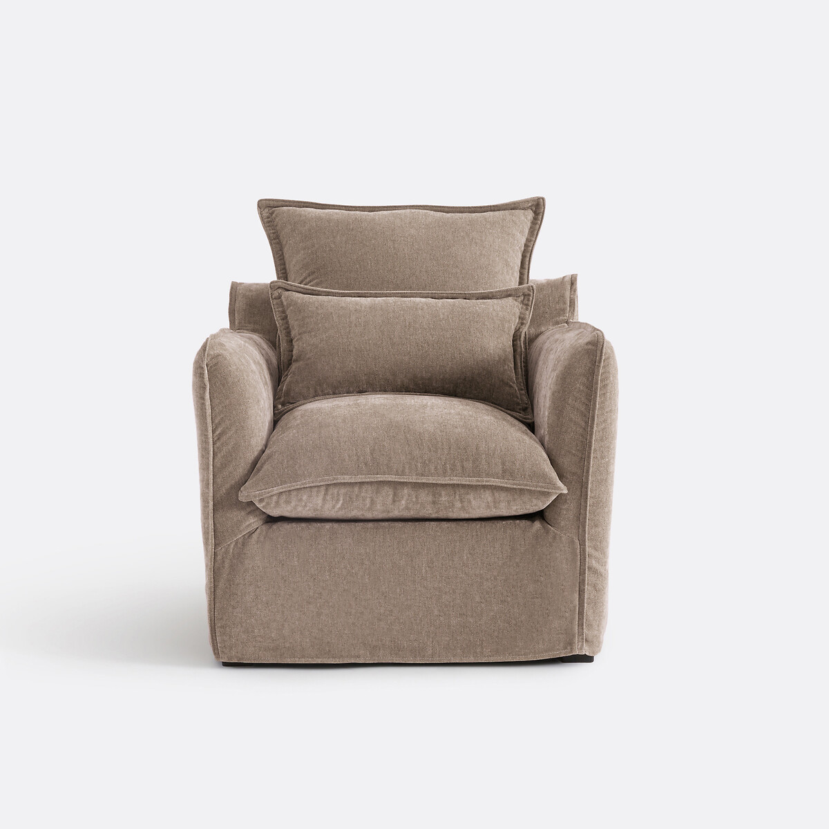 Funda para sillón de poliéster jaspeado, ODNA marrón grisáceo, LA REDOUTE INTERIEURS
