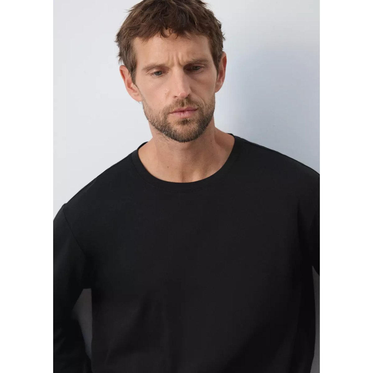 T-shirt 100 % coton regular-fit noir, MANGO MAN