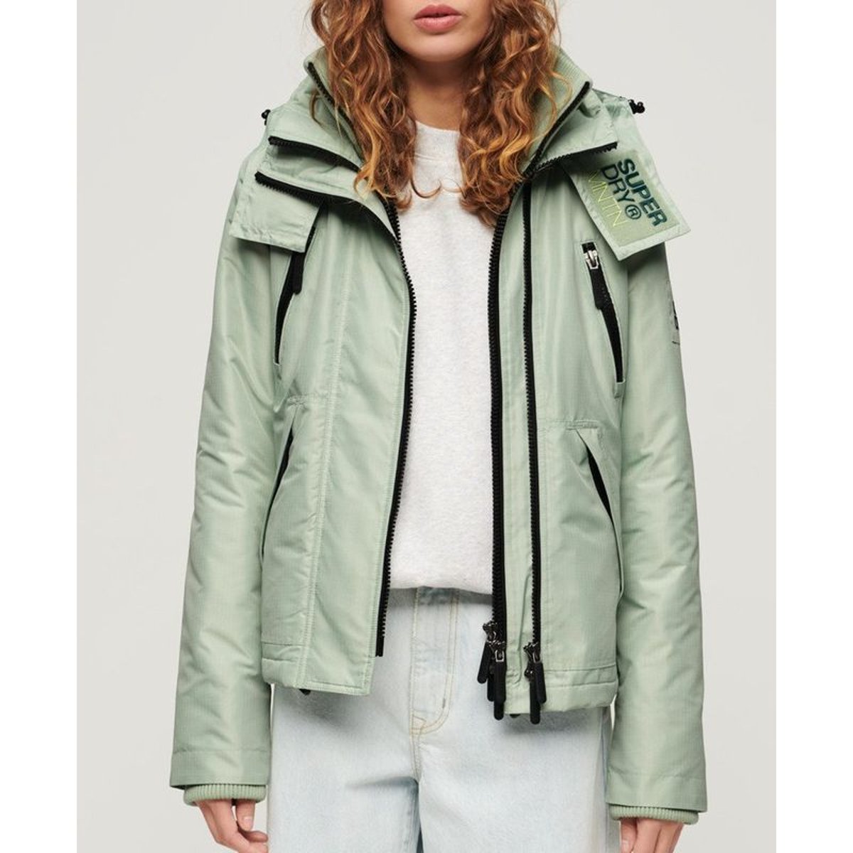 Veste à capuche Mountain Windbreaker vert d'eau, SUPERDRY