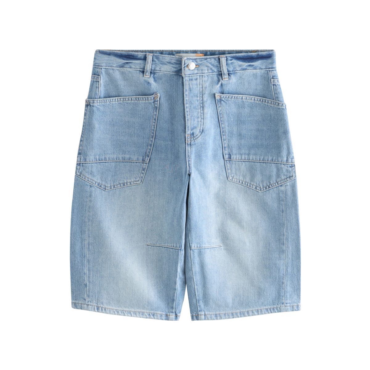 Jort en jean coupe barrel à deux poches bleu clair, NEXT