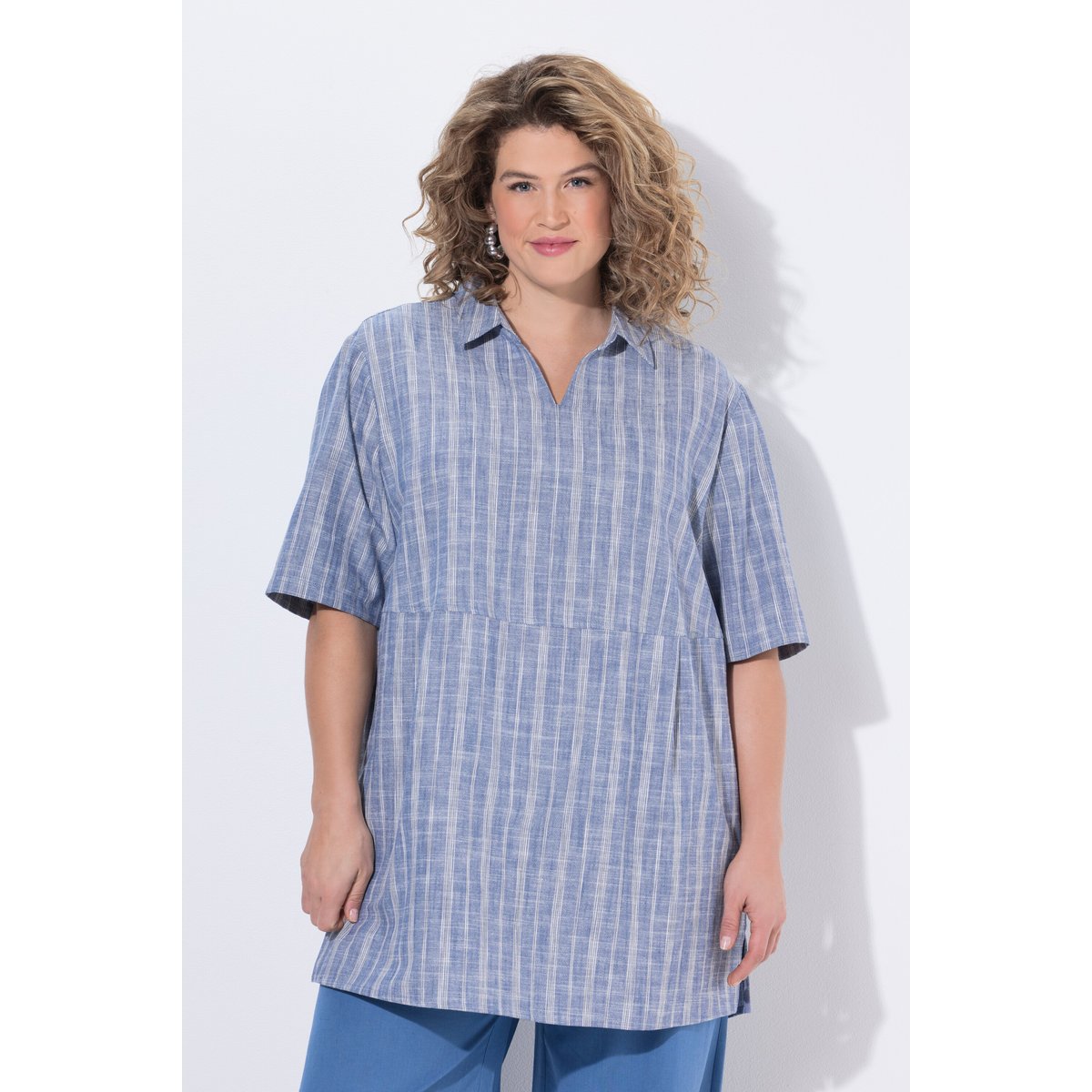 Tunique à rayures, silhouette en O bleu jean, ULLA POPKEN