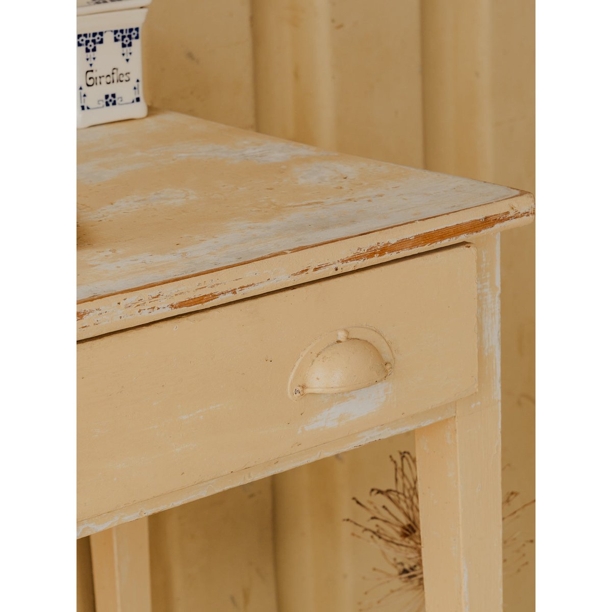 Console en bois beige Francine N°1577 - Bon état beige, DEBONGOUT
