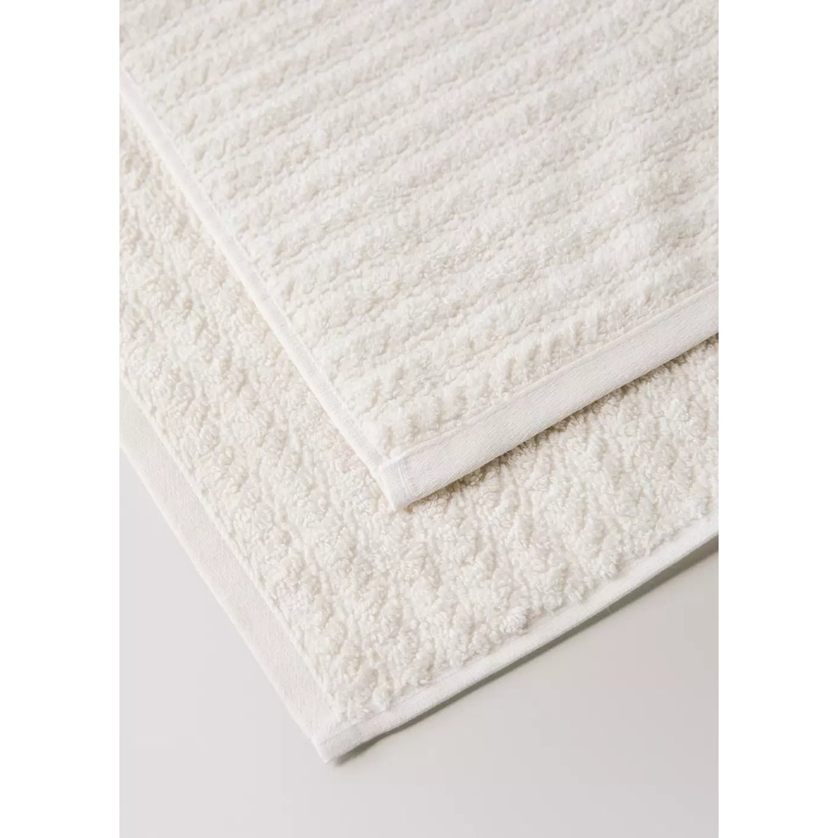 Drap de bain bouclette jacquard chevron écru, MANGO HOME