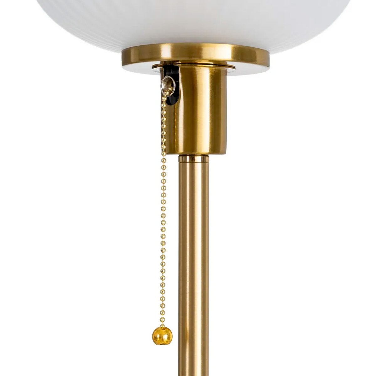 Lampe à poser à tirette noir et doré abat-jour verre poli 20x20x60cm doré, WADIGA