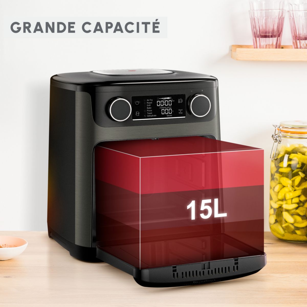 Friteuse sans huile Easy Fry Multifonction 15L AL5558F0 noir, MOULINEX