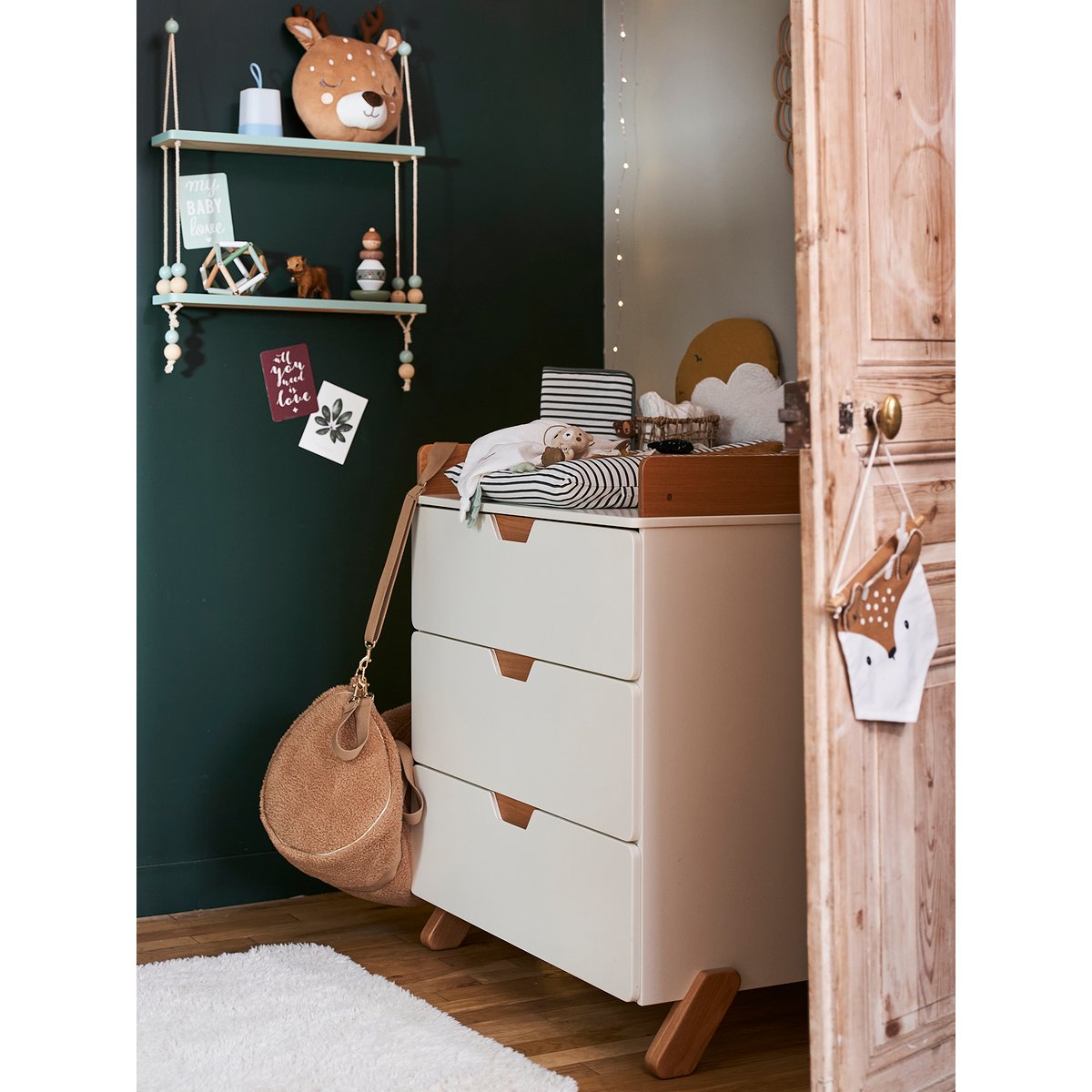 Commode à langer LIGNE PIROUETTE blanc - bois, VERTBAUDET