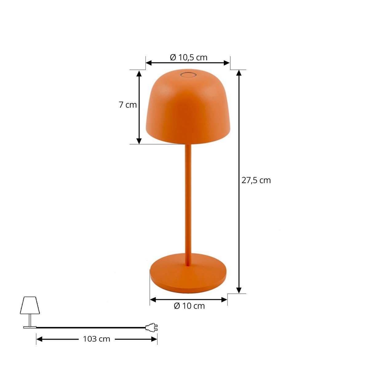 Luminaire de terrasse en aluminium moderneLED orange, LINDBY