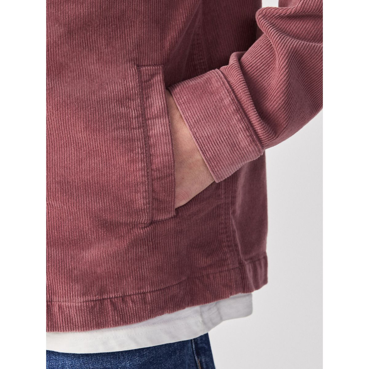 Veste-chemise zippée en velours côtelé rose, NEXT