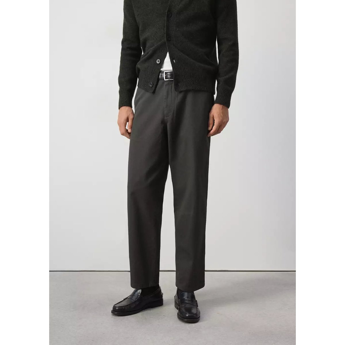 Pantalon coupe relaxed 100% coton café, MANGO MAN