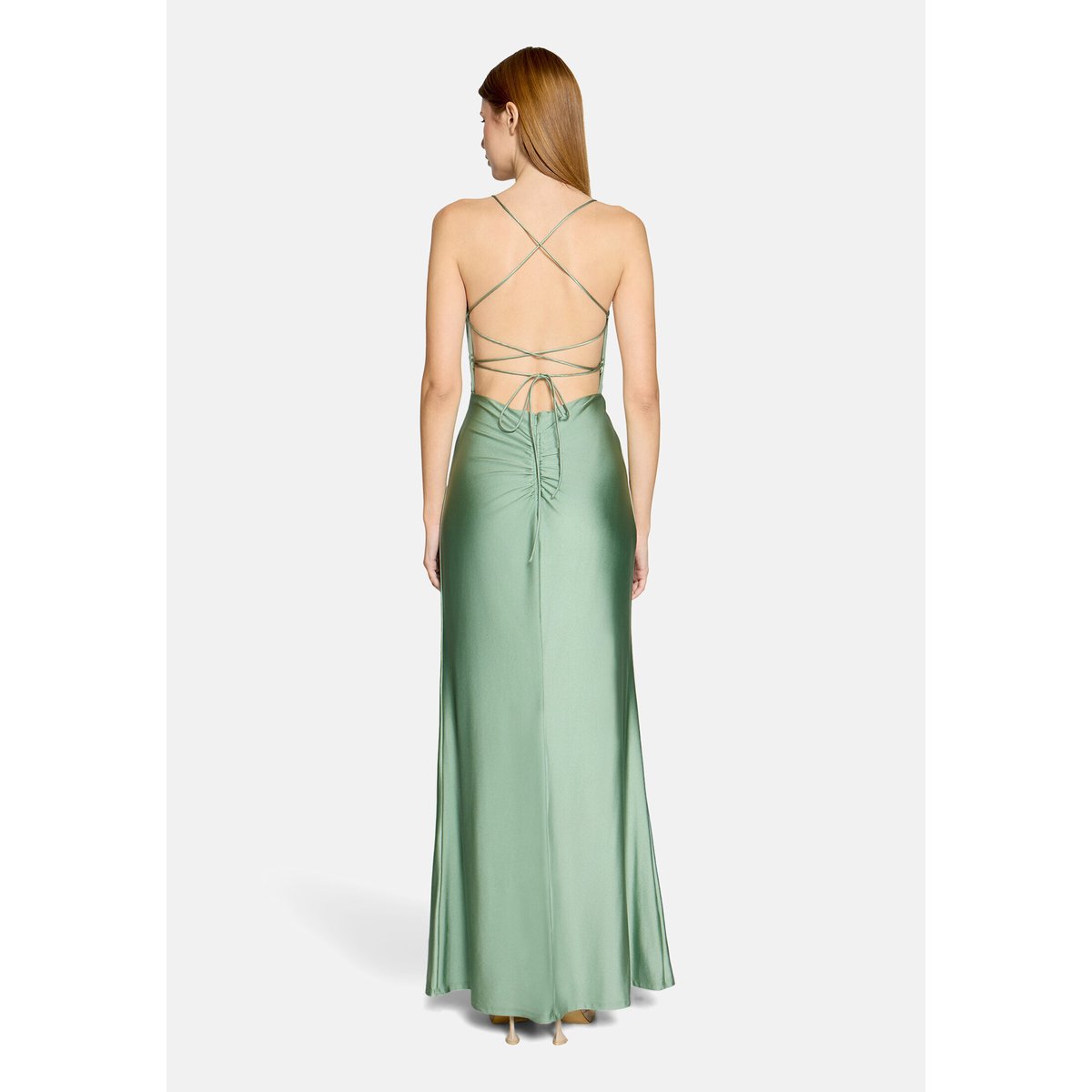 Robe de soirée dos-nu foggy green, VERA MONT