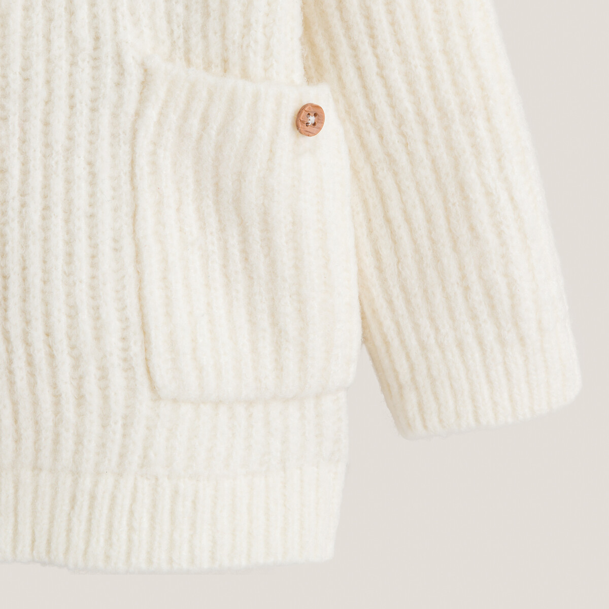 Pull col rond en grosse maille ecru, LA REDOUTE COLLECTIONS