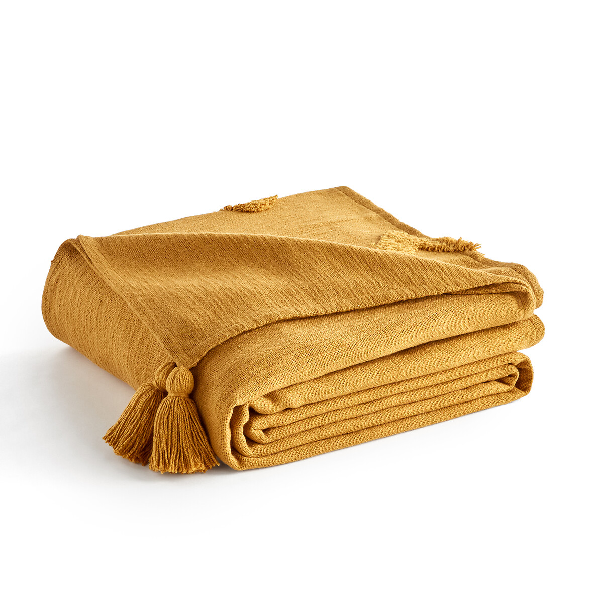 Dessus de lit coton tufté, Assa ocre, LA REDOUTE INTERIEURS