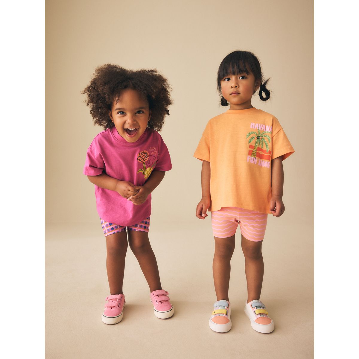 Short cycliste et haut, lot de 2 rose/orange, NEXT