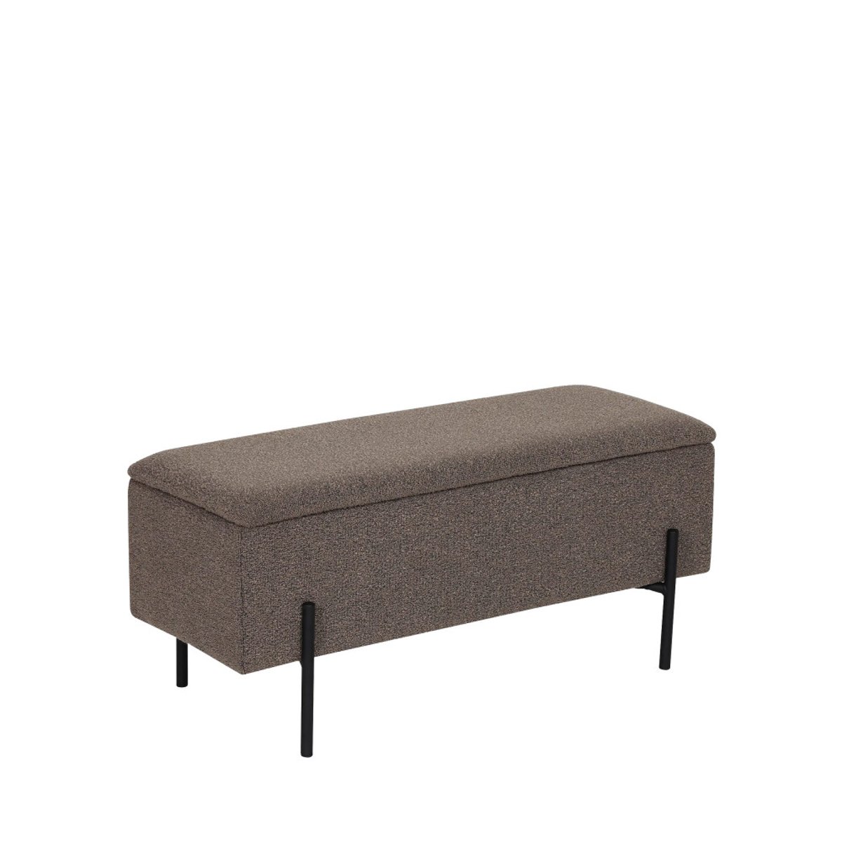 Banc coffre en tissu bouclette et métal L95cm- WATFORD marron glacé, HOUSE NORDIC