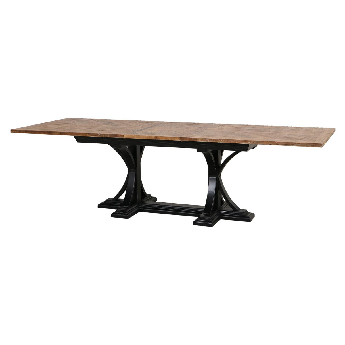 Table rectangulaire extensible 1 allonge - noir, INTERIOR'S