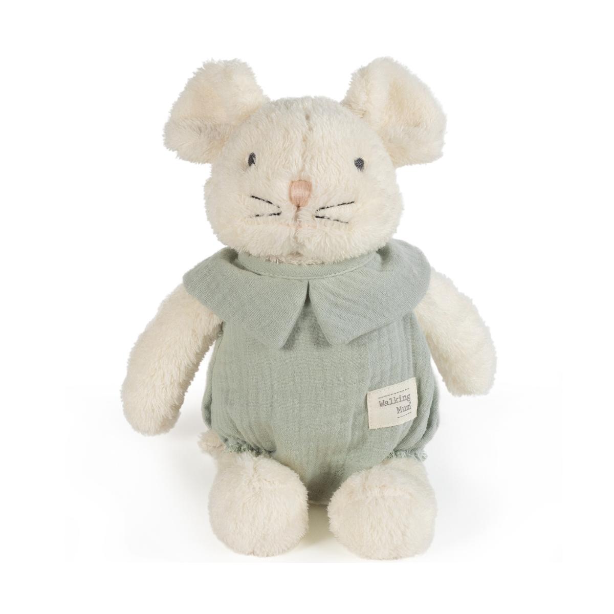 Peluche souris Poppy vert d'eau, écru, WALKING MUM