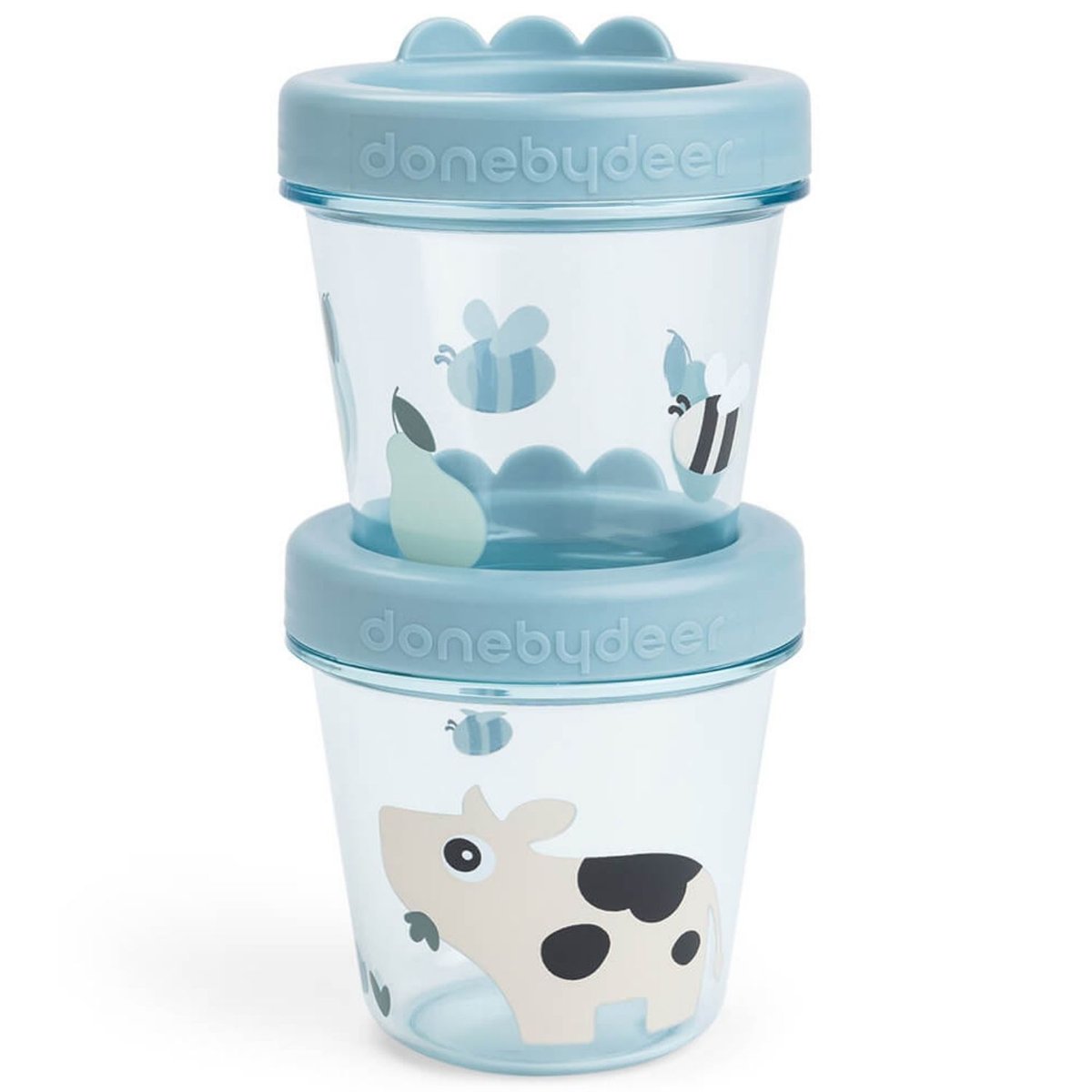 Lot de 2 pots de conservation bleu, DONE BY DEER
