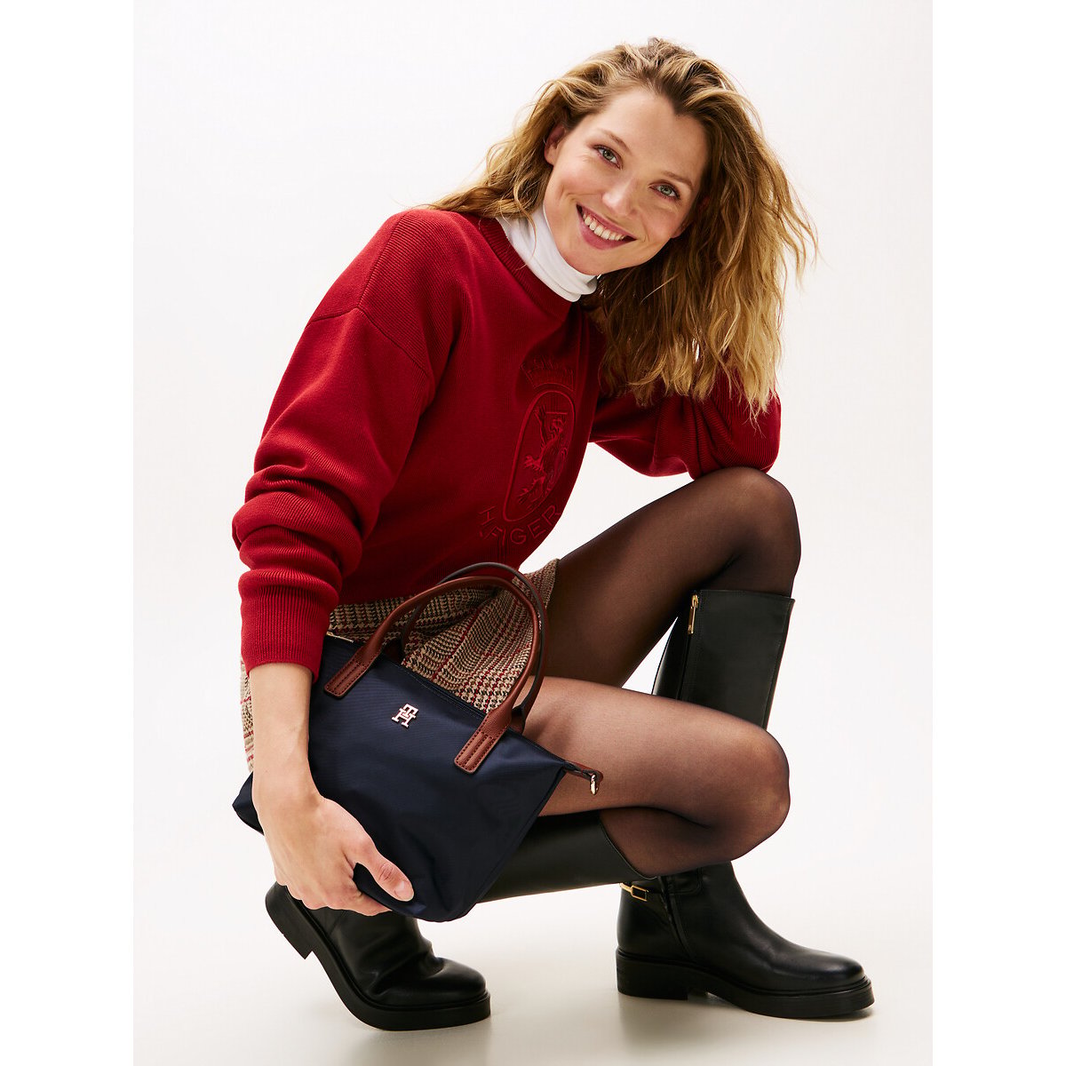 Bolso tote mini, POPETTE azul marino, TOMMY HILFIGER