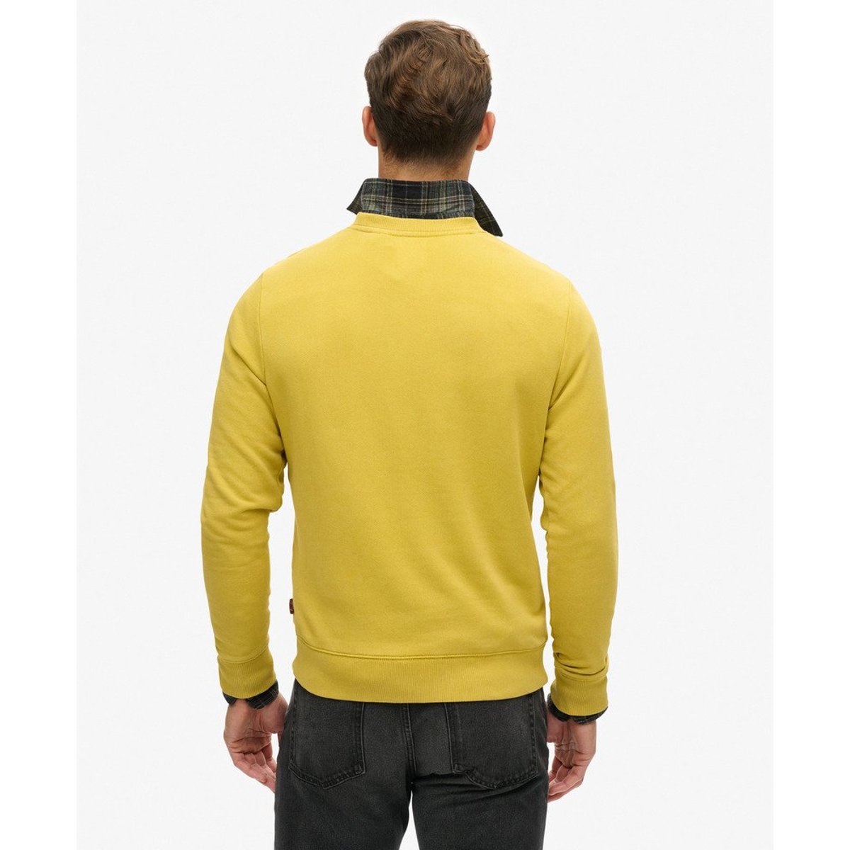 Sweat à logo ton sur ton Venue jaune pétrole, SUPERDRY
