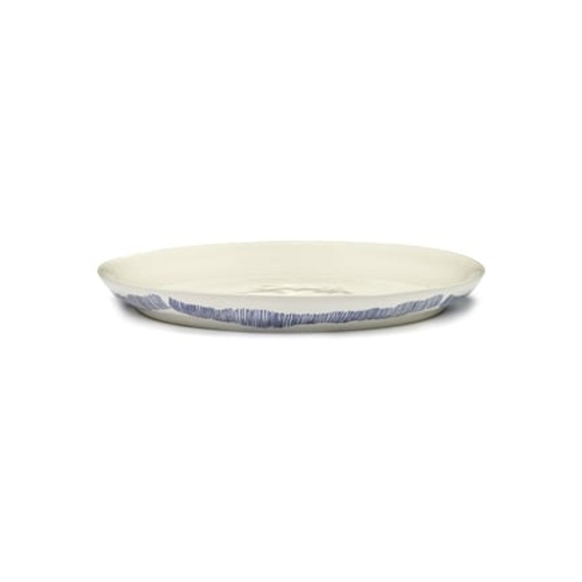 Plateau Feast Par Ottolenghi Tourbillons Grès Blanc/bleu Ø34 Cm blanc, SERAX