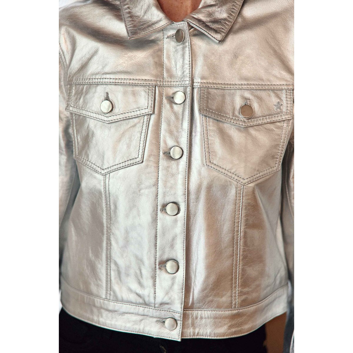 Veste col chemise uni FERENA 69-argent, LA PETITE ETOILE