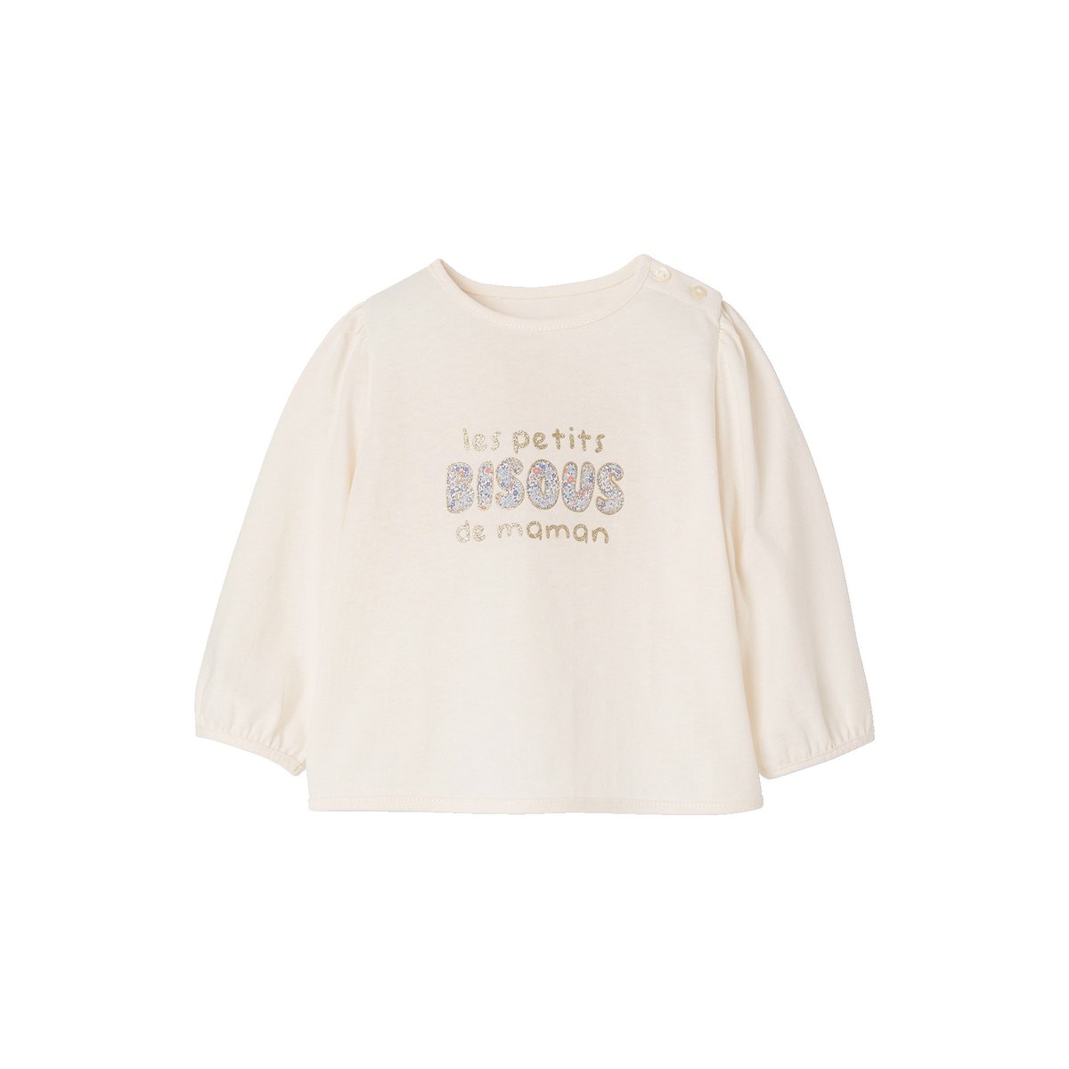T-shirt manches longues écru, VERTBAUDET