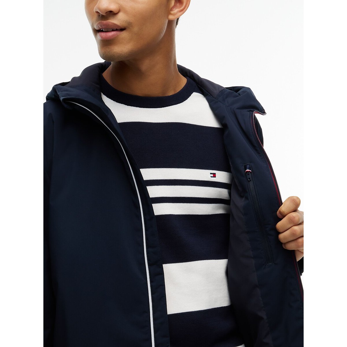 Hooded Windbreaker navy blue, TOMMY HILFIGER