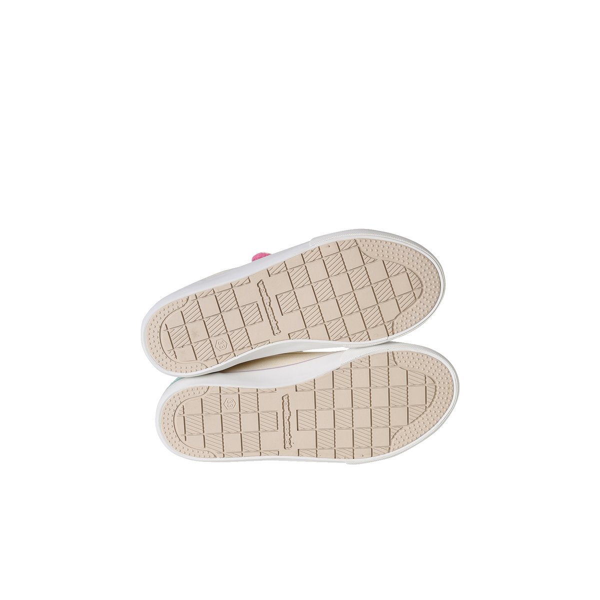 Baskets à scratch beige imprimé, VERTBAUDET