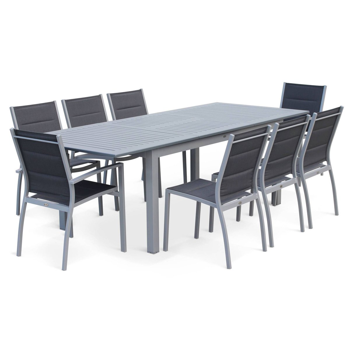Table de jardin extensible aluminium 8 places TABLE CHICAGO gris, SWEEEK
